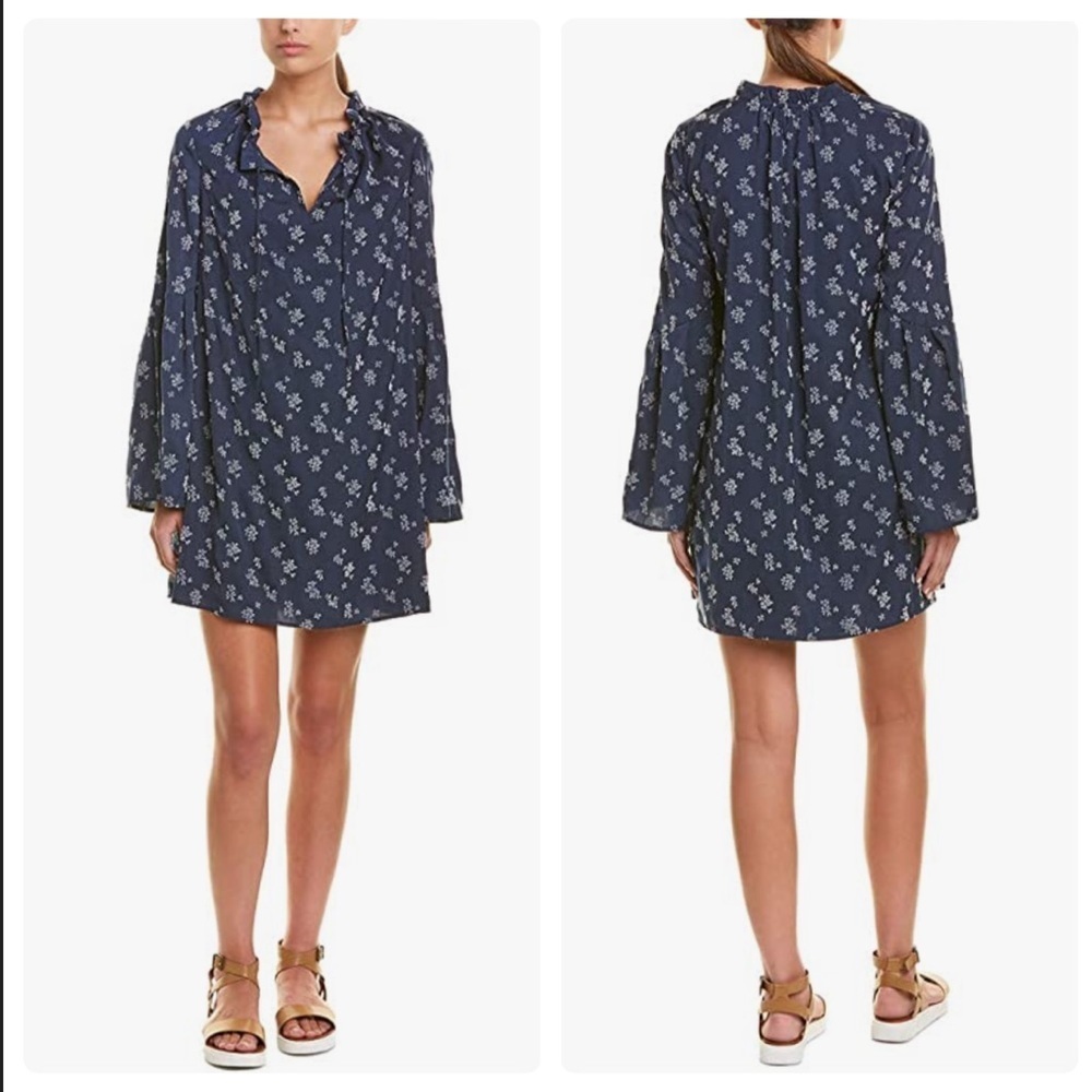 Michael Stars Navy Floral Shift Dress Size Medium